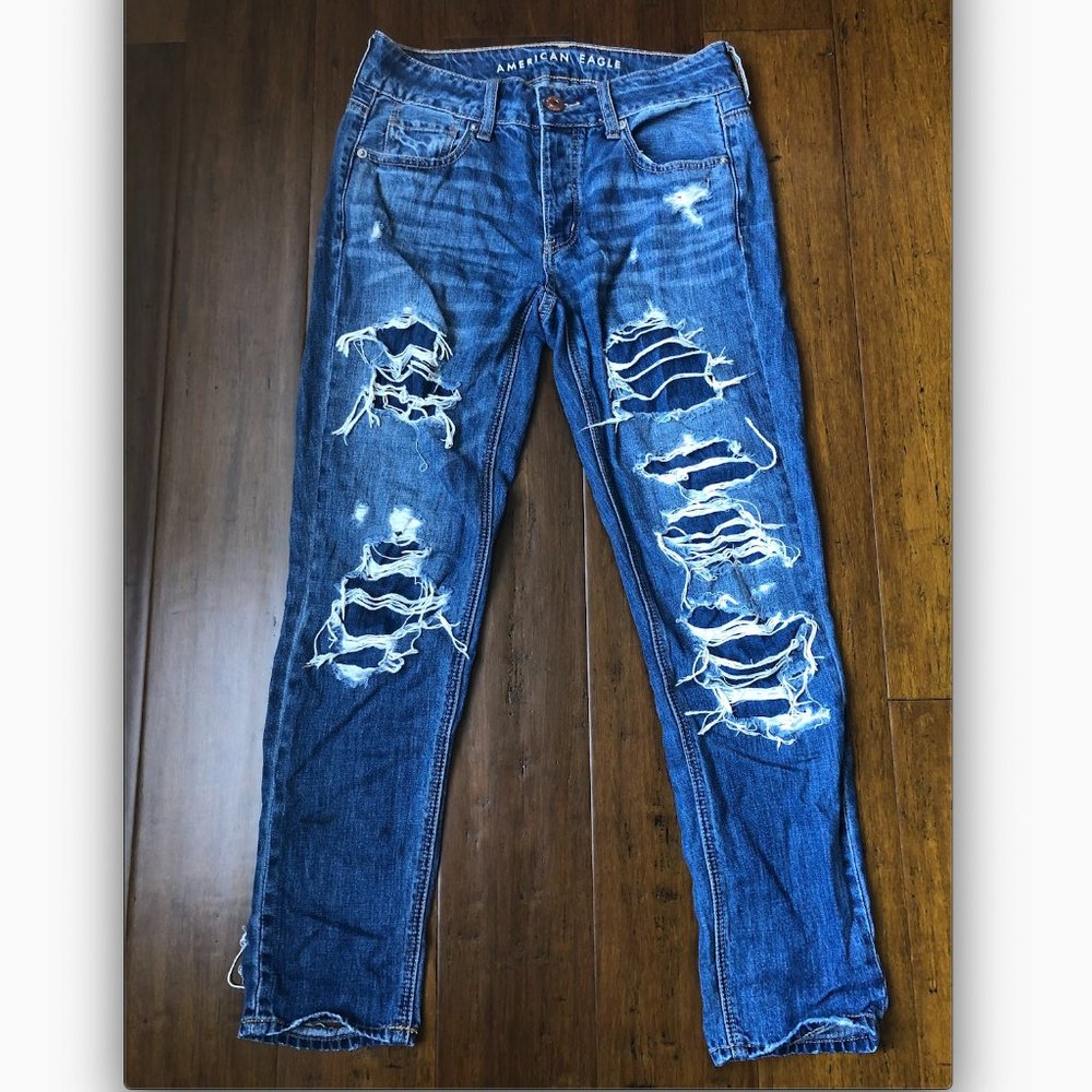American Eagle Dark Wash Tomgirl US 0 Short